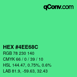 Code couleur: HEX #4EE68C | qconv.com
