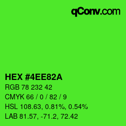 カラーコード: HEX #4EE82A | qconv.com