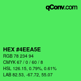 Color code: HEX #4EEA5E | qconv.com