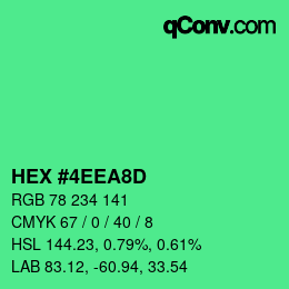 Color code: HEX #4EEA8D | qconv.com