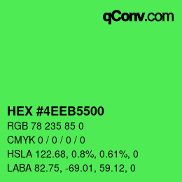 Color code: HEX #4EEB5500 | qconv.com