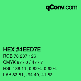 Color code: HEX #4EED7E | qconv.com