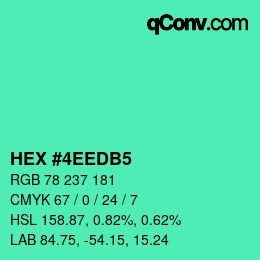 Color code: HEX #4EEDB5 | qconv.com