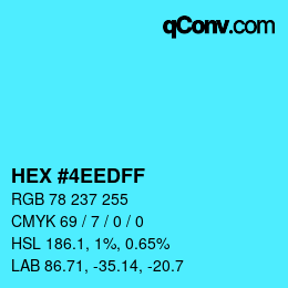 Color code: HEX #4EEDFF | qconv.com