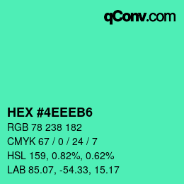 カラーコード: HEX #4EEEB6 | qconv.com