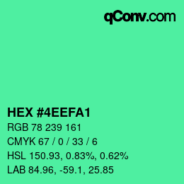 Color code: HEX #4EEFA1 | qconv.com