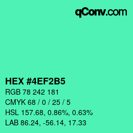 カラーコード: HEX #4EF2B5 | qconv.com