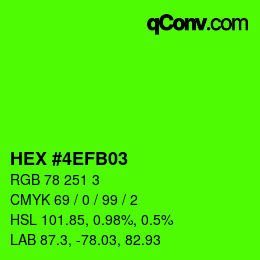 Color code: HEX #4EFB03 | qconv.com