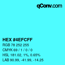 Color code: HEX #4EFCFF | qconv.com