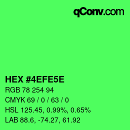Código de color: HEX #4EFE5E | qconv.com