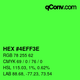 Color code: HEX #4EFF3E | qconv.com