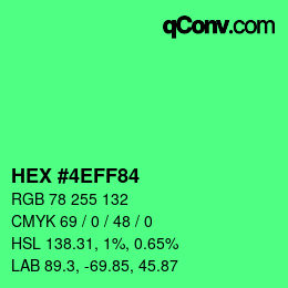 Color code: HEX #4EFF84 | qconv.com