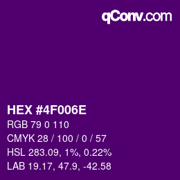 Color code: HEX #4F006E | qconv.com