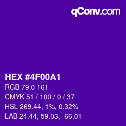 Color code: HEX #4F00A1 | qconv.com