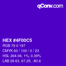 Color code: HEX #4F00C5 | qconv.com