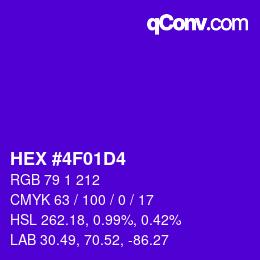 カラーコード: HEX #4F01D4 | qconv.com