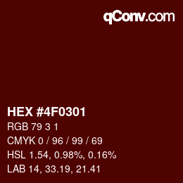 Color code: HEX #4F0301 | qconv.com