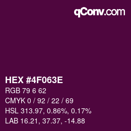 Color code: HEX #4F063E | qconv.com