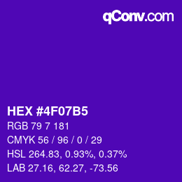 Color code: HEX #4F07B5 | qconv.com