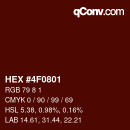 Color code: HEX #4F0801 | qconv.com