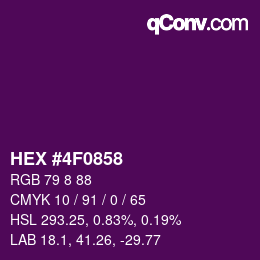 Color code: HEX #4F0858 | qconv.com