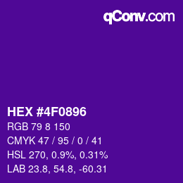 Color code: HEX #4F0896 | qconv.com