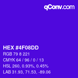 Color code: HEX #4F08DD | qconv.com
