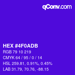 カラーコード: HEX #4F0ADB | qconv.com
