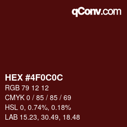 Color code: HEX #4F0C0C | qconv.com