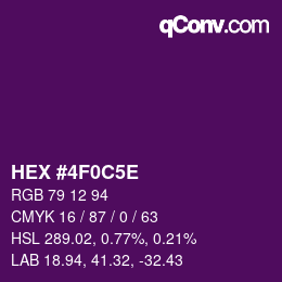 Code couleur: HEX #4F0C5E | qconv.com