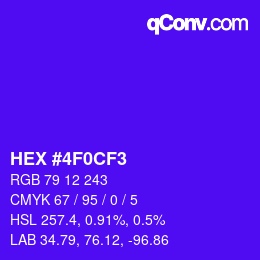 Color code: HEX #4F0CF3 | qconv.com
