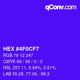 Color code: HEX #4F0CF7 | qconv.com
