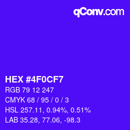 Color code: HEX #4F0CF7 | qconv.com