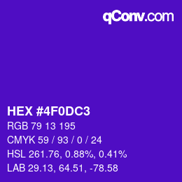Color code: HEX #4F0DC3 | qconv.com