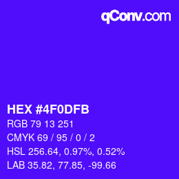 Color code: HEX #4F0DFB | qconv.com