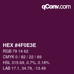 Color code: HEX #4F0E3E | qconv.com