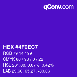 Color code: HEX #4F0EC7 | qconv.com