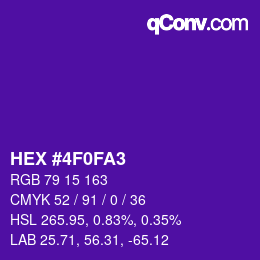 Código de color: HEX #4F0FA3 | qconv.com