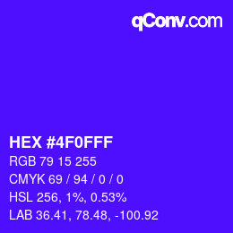 Color code: HEX #4F0FFF | qconv.com