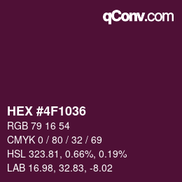 Farbcode: HEX #4F1036 | qconv.com