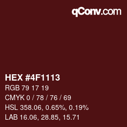 Color code: HEX #4F1113 | qconv.com