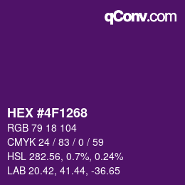 Color code: HEX #4F1268 | qconv.com