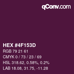 Farbcode: HEX #4F153D | qconv.com