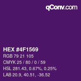 Color code: HEX #4F1569 | qconv.com