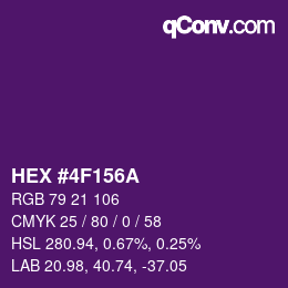 カラーコード: HEX #4F156A | qconv.com