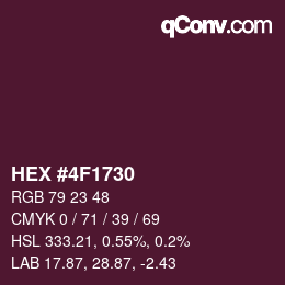颜色代码: HEX #4F1730 | qconv.com