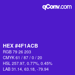 Color code: HEX #4F1ACB | qconv.com