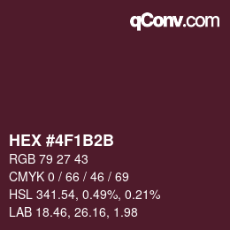 Color code: HEX #4F1B2B | qconv.com