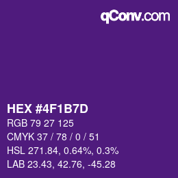 Color code: HEX #4F1B7D | qconv.com