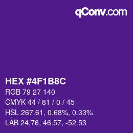 カラーコード: HEX #4F1B8C | qconv.com